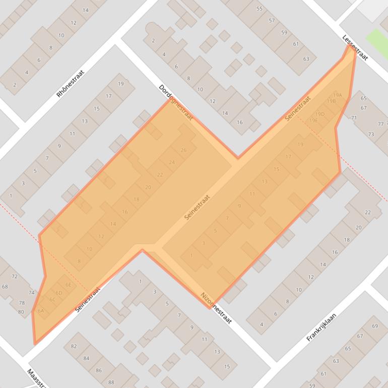 Kaart van postcodegebied 1966VG.