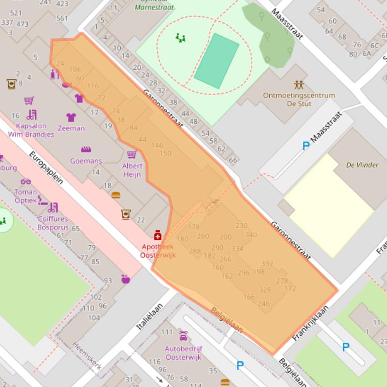 Kaart van postcodegebied 1966WE.