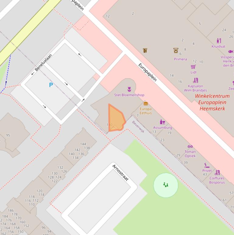 Kaart van postcodegebied 1966ZW.