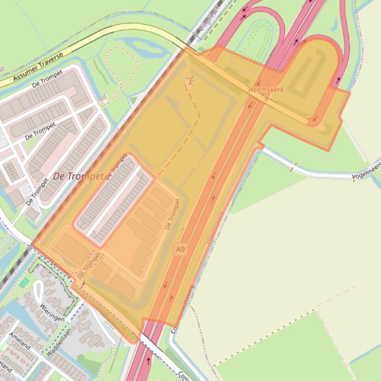 Kaart van postcodegebied 1967DD.