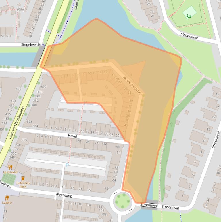 Kaart van postcodegebied 1967JA.