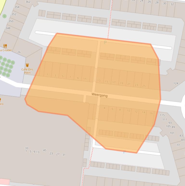Kaart van postcodegebied 1967JD.