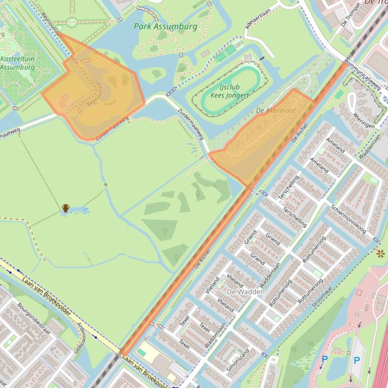 Kaart van postcodegebied 1967ND.