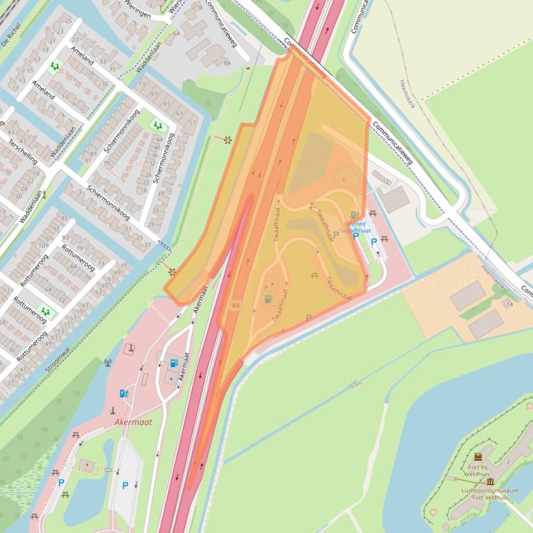 Kaart van postcodegebied 1967PV.