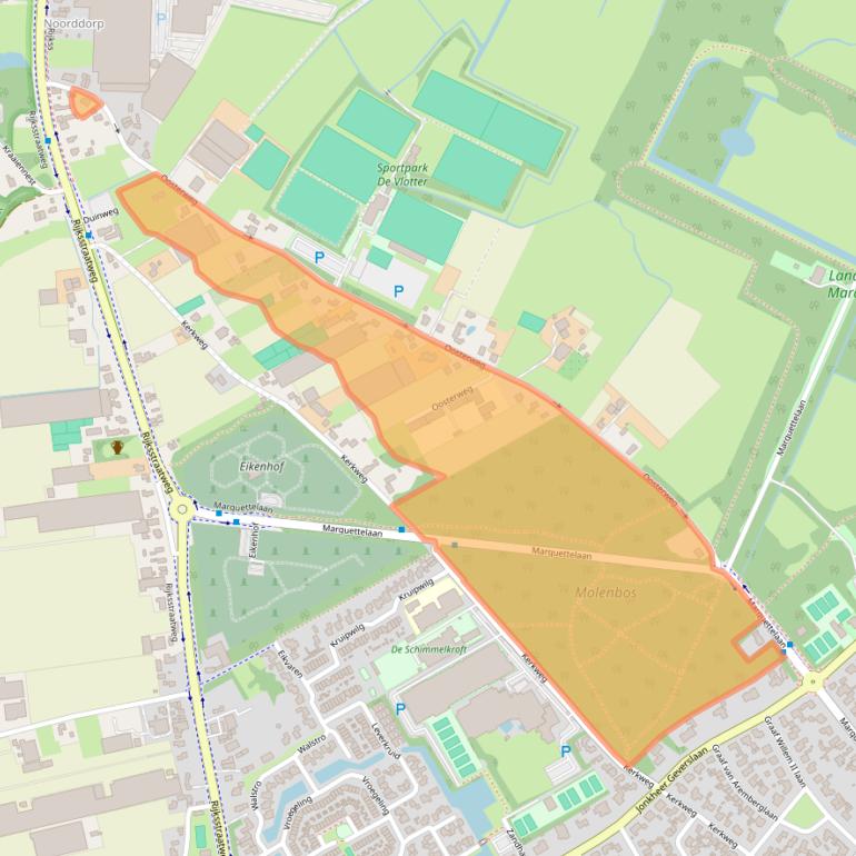 Kaart van postcodegebied 1968KM.