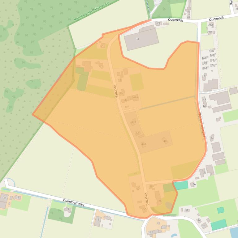 Kaart van postcodegebied 1969ME.