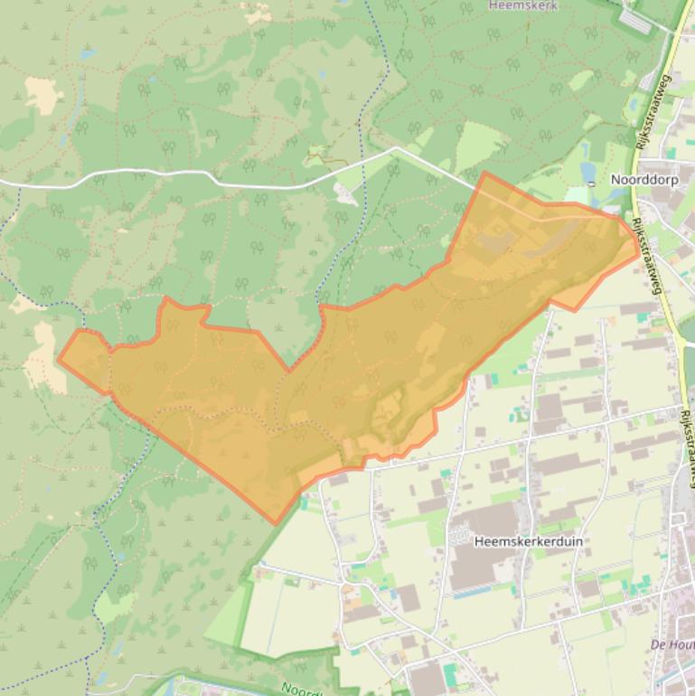 Kaart van postcodegebied 1969MP.