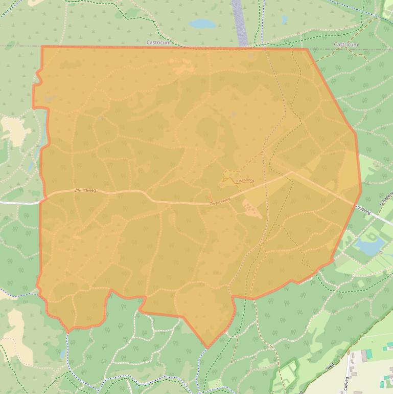 Kaart van postcodegebied 1969MR.