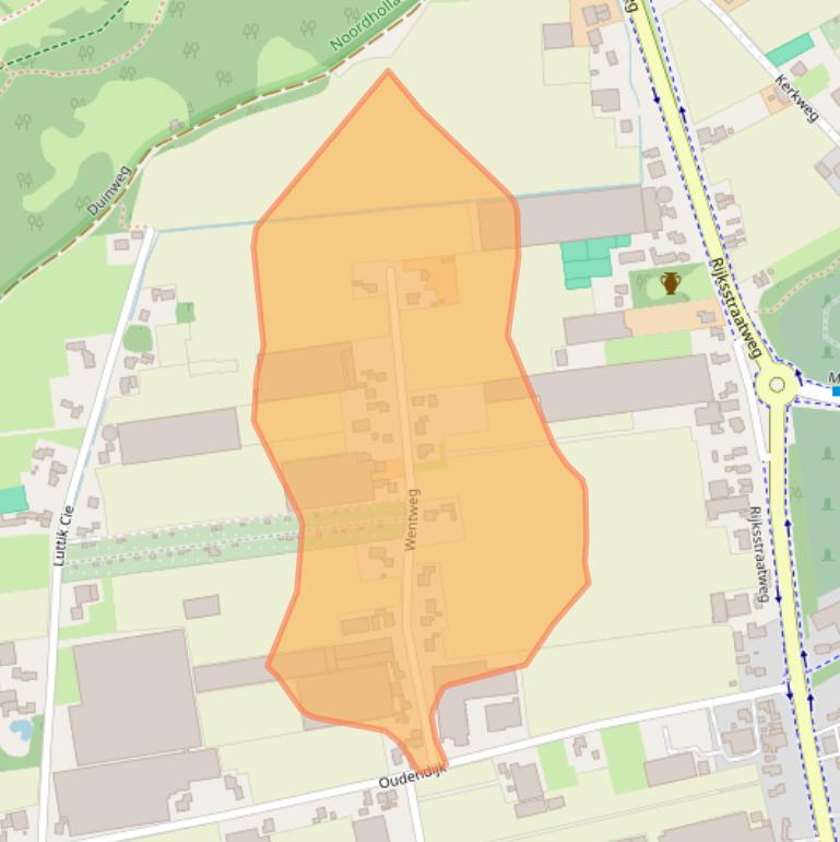 Kaart van postcodegebied 1969MZ.