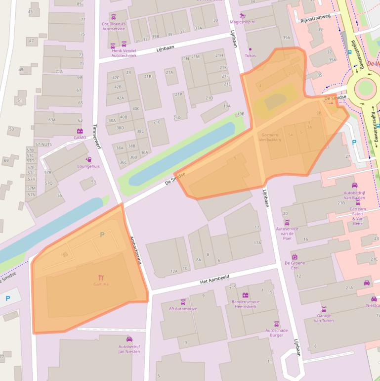 Kaart van postcodegebied 1969NA.
