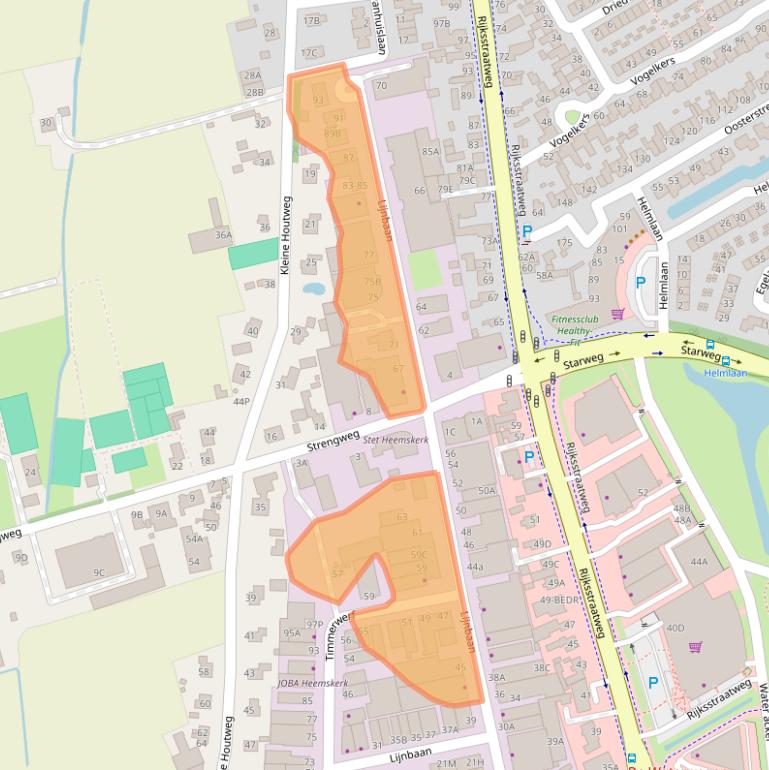 Kaart van postcodegebied 1969ND.