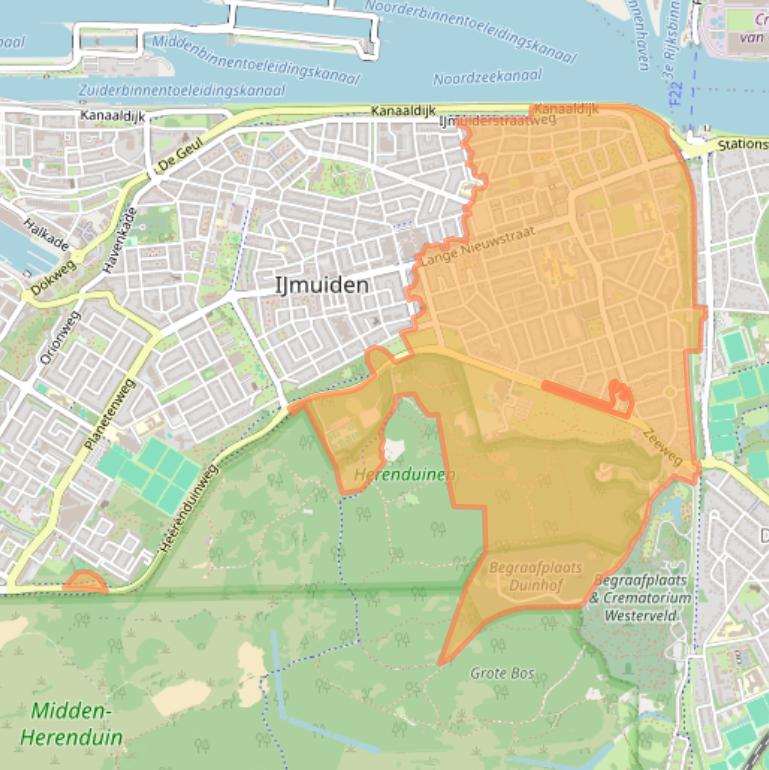 Kaart van postcodegebied 1971.