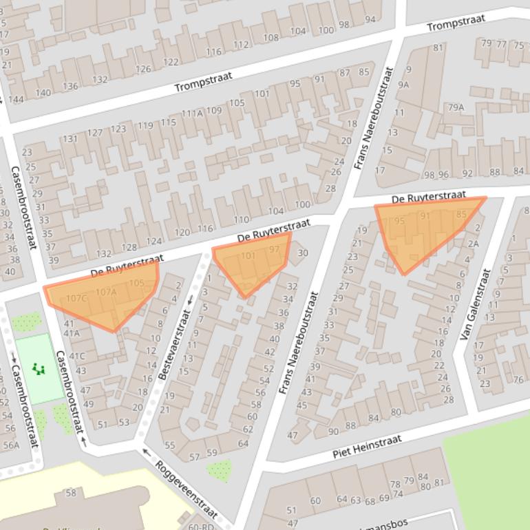 Kaart van postcodegebied 1971BD.