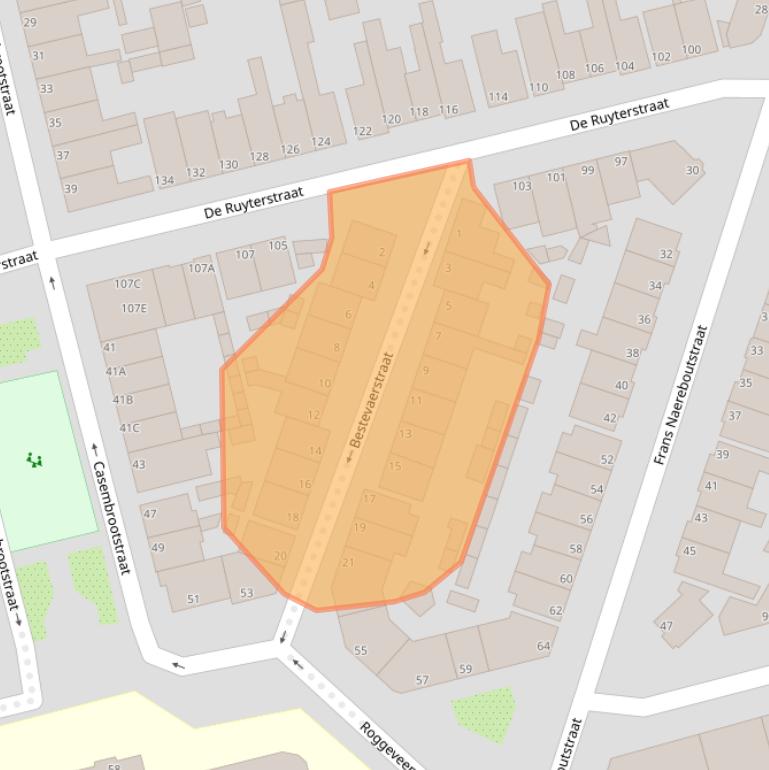 Kaart van postcodegebied 1971BT.