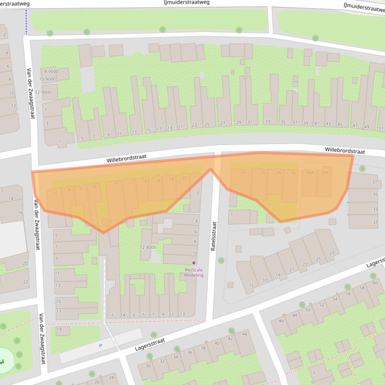 Kaart van postcodegebied 1971DC.