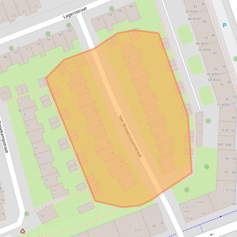 Kaart van postcodegebied 1971DK.