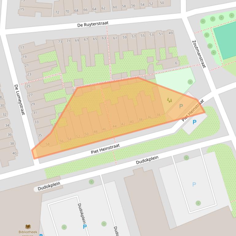 Kaart van postcodegebied 1971DT.