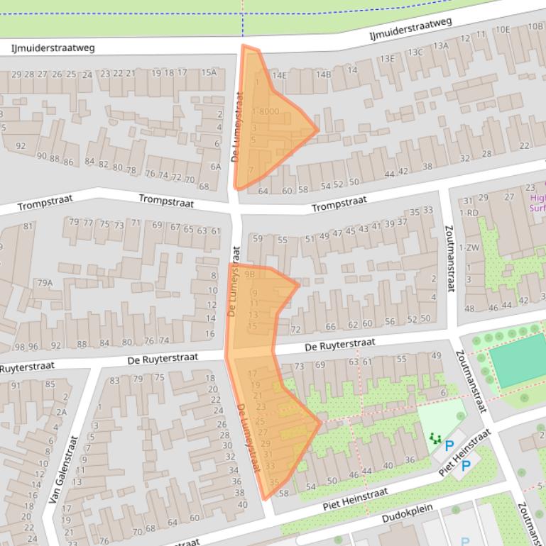 Kaart van postcodegebied 1971DW.
