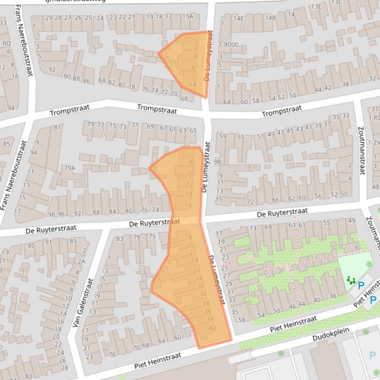 Kaart van postcodegebied 1971DX.