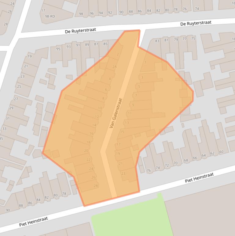 Kaart van postcodegebied 1971DZ.