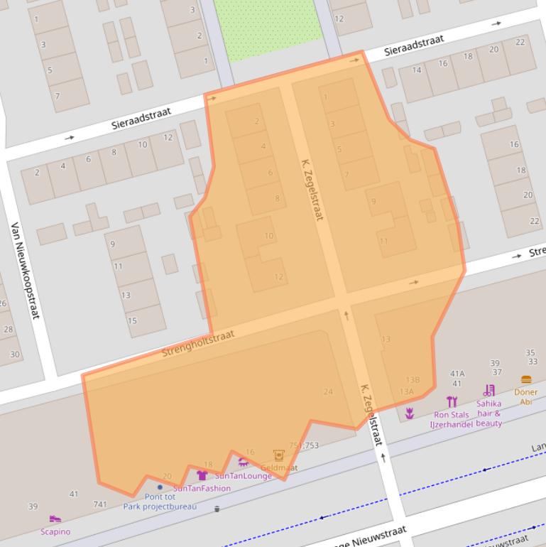 Kaart van postcodegebied 1971ED.