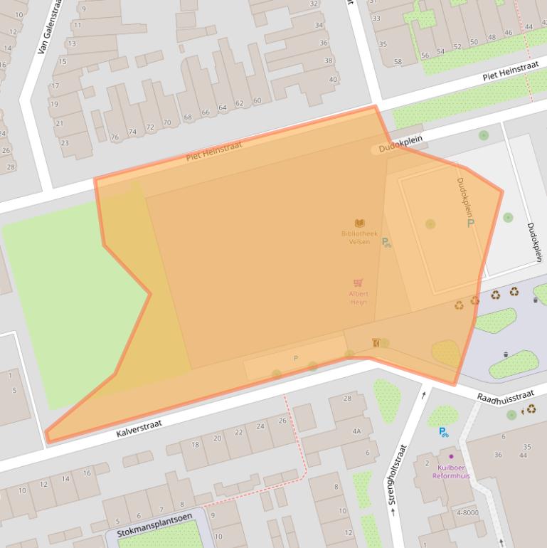 Kaart van postcodegebied 1971EP.