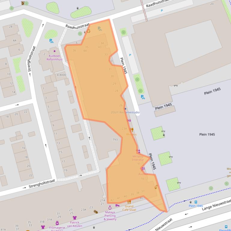 Kaart van postcodegebied 1971GB.