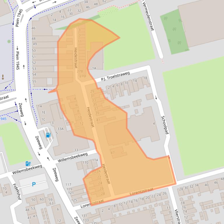 Kaart van postcodegebied 1971HK.