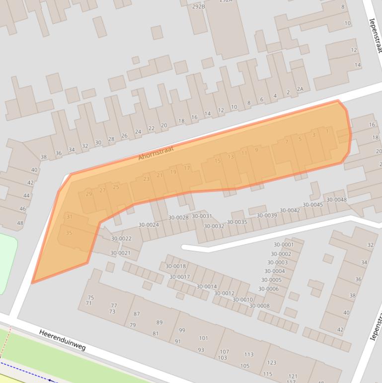 Kaart van postcodegebied 1971JG.