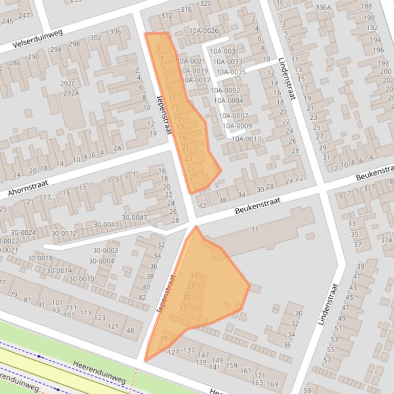 Kaart van postcodegebied 1971JJ.
