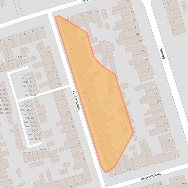 Kaart van postcodegebied 1971JM.