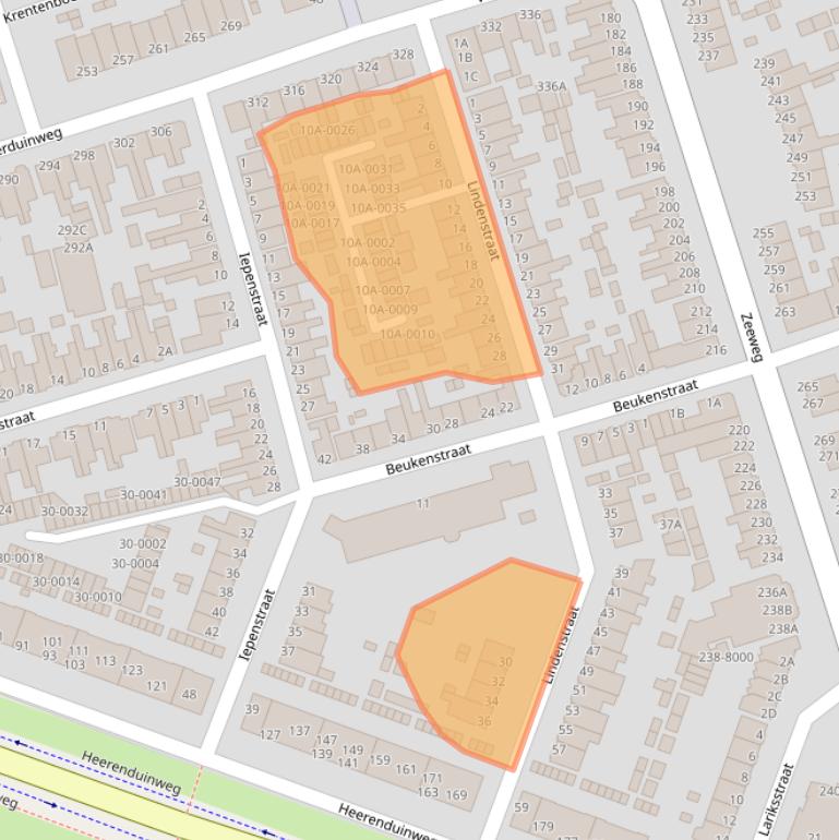Kaart van postcodegebied 1971JP.