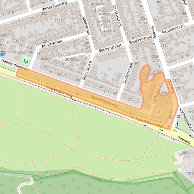Kaart van postcodegebied 1971JR.