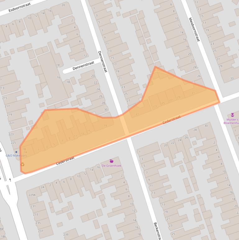 Kaart van postcodegebied 1971KA.