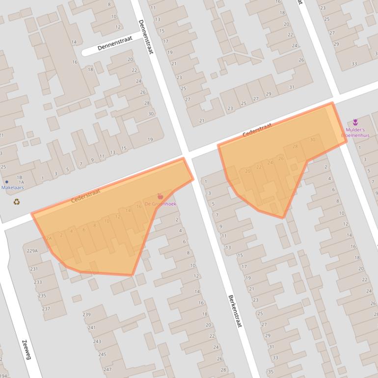 Kaart van postcodegebied 1971KC.