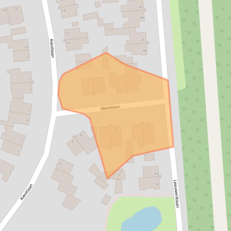 Kaart van postcodegebied 1971KZ.