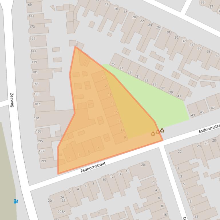 Kaart van postcodegebied 1971MA.