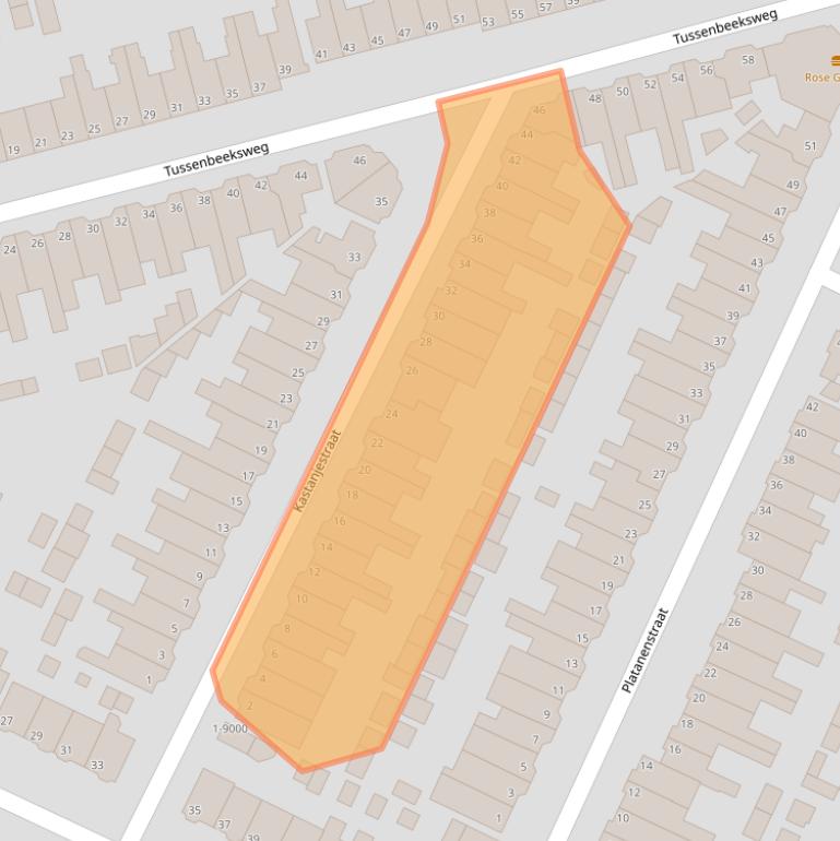 Kaart van postcodegebied 1971NG.