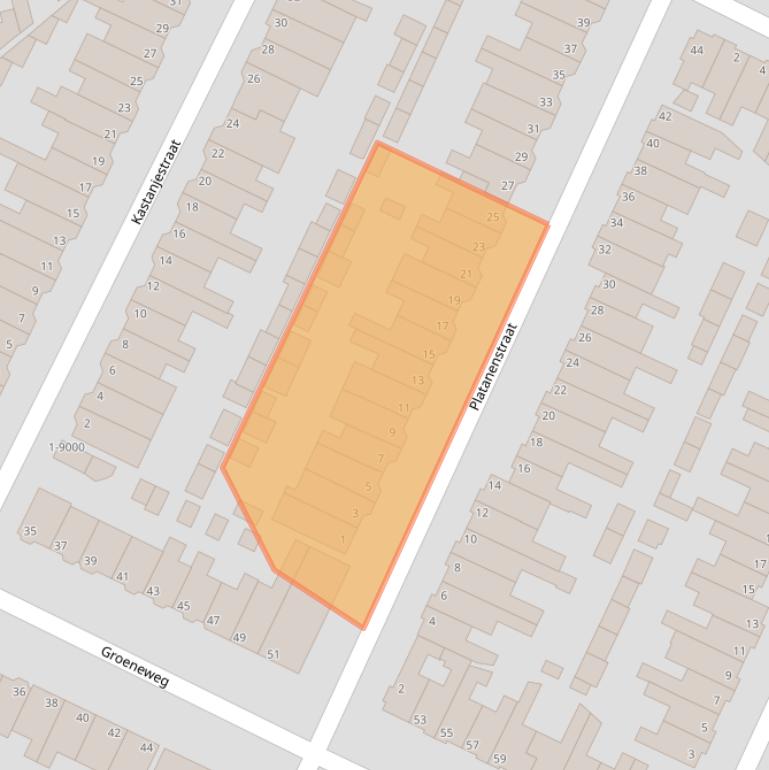 Kaart van postcodegebied 1971NH.