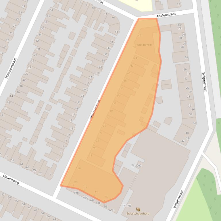 Kaart van postcodegebied 1971NP.