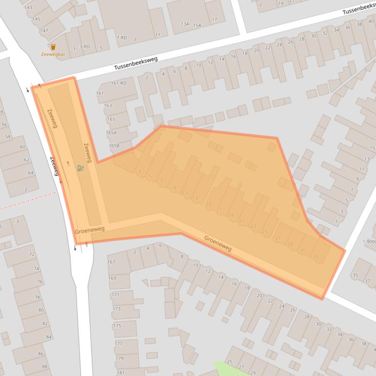 Kaart van postcodegebied 1971NR.