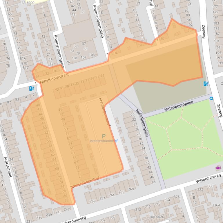 Kaart van postcodegebied 1971RA.