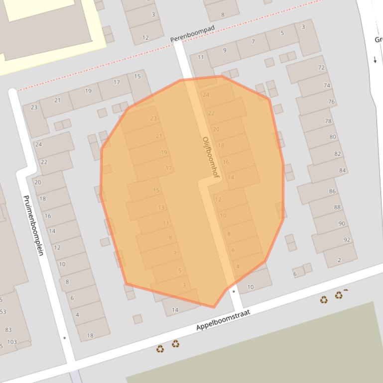 Kaart van postcodegebied 1971RG.