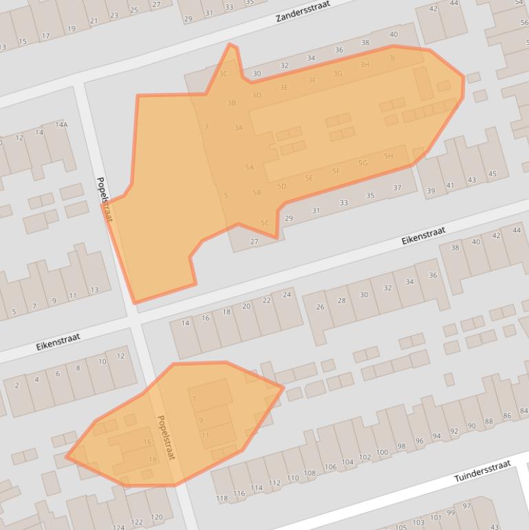 Kaart van postcodegebied 1971XV.