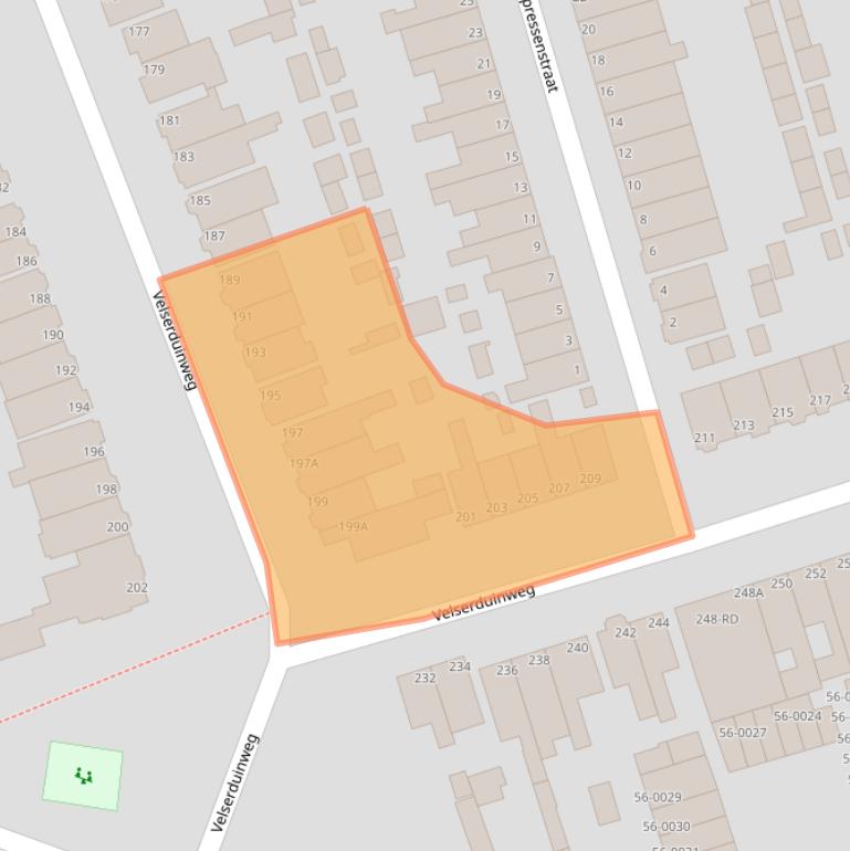 Kaart van postcodegebied 1971ZC.