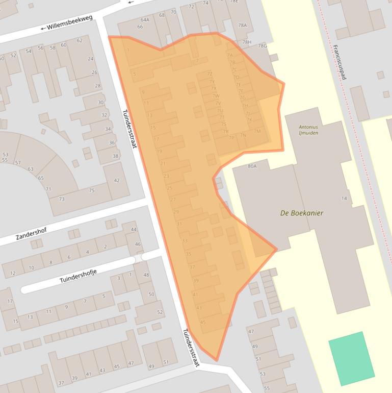 Kaart van postcodegebied 1971ZL.