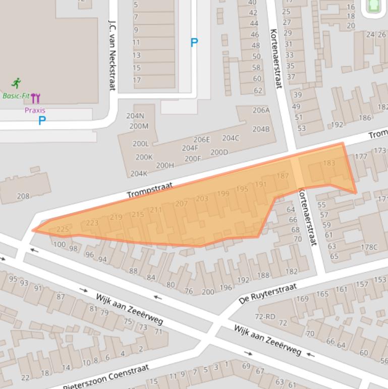 Kaart van postcodegebied 1972AE.