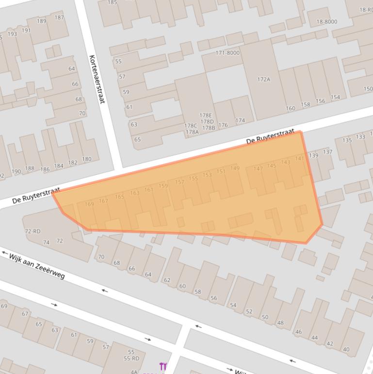 Kaart van postcodegebied 1972BG.