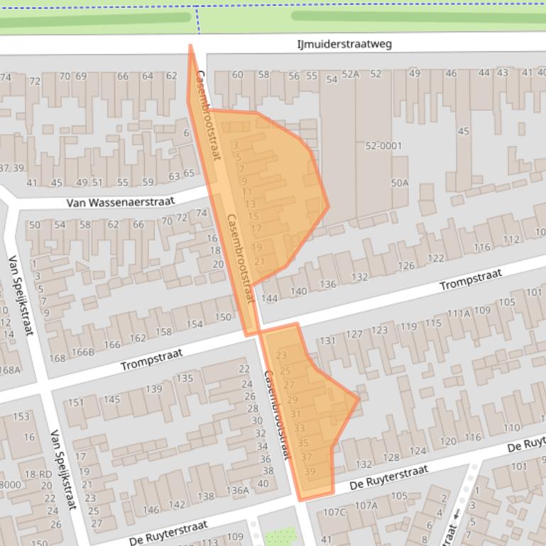 Kaart van postcodegebied 1972CA.