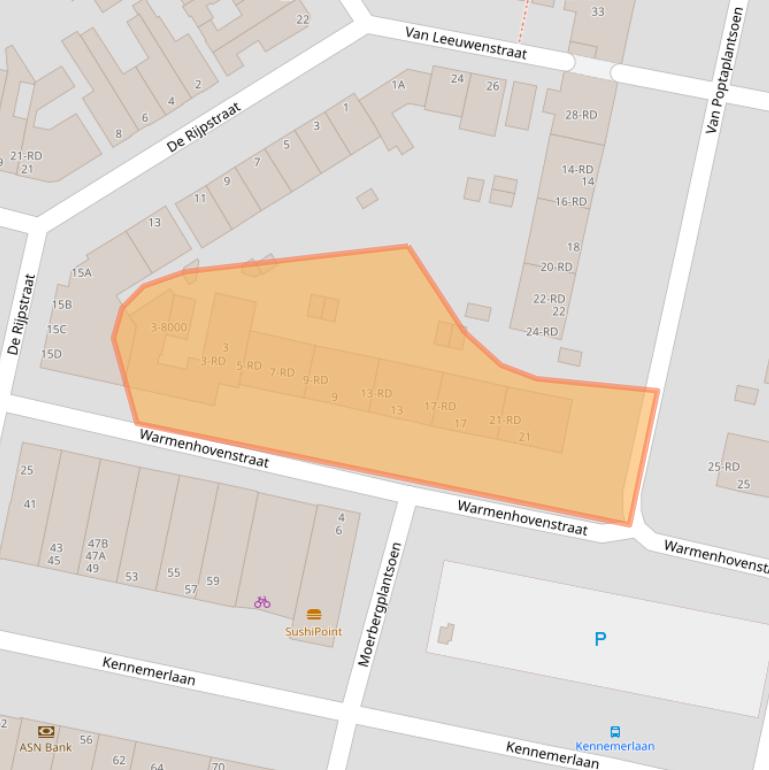 Kaart van postcodegebied 1972EA.